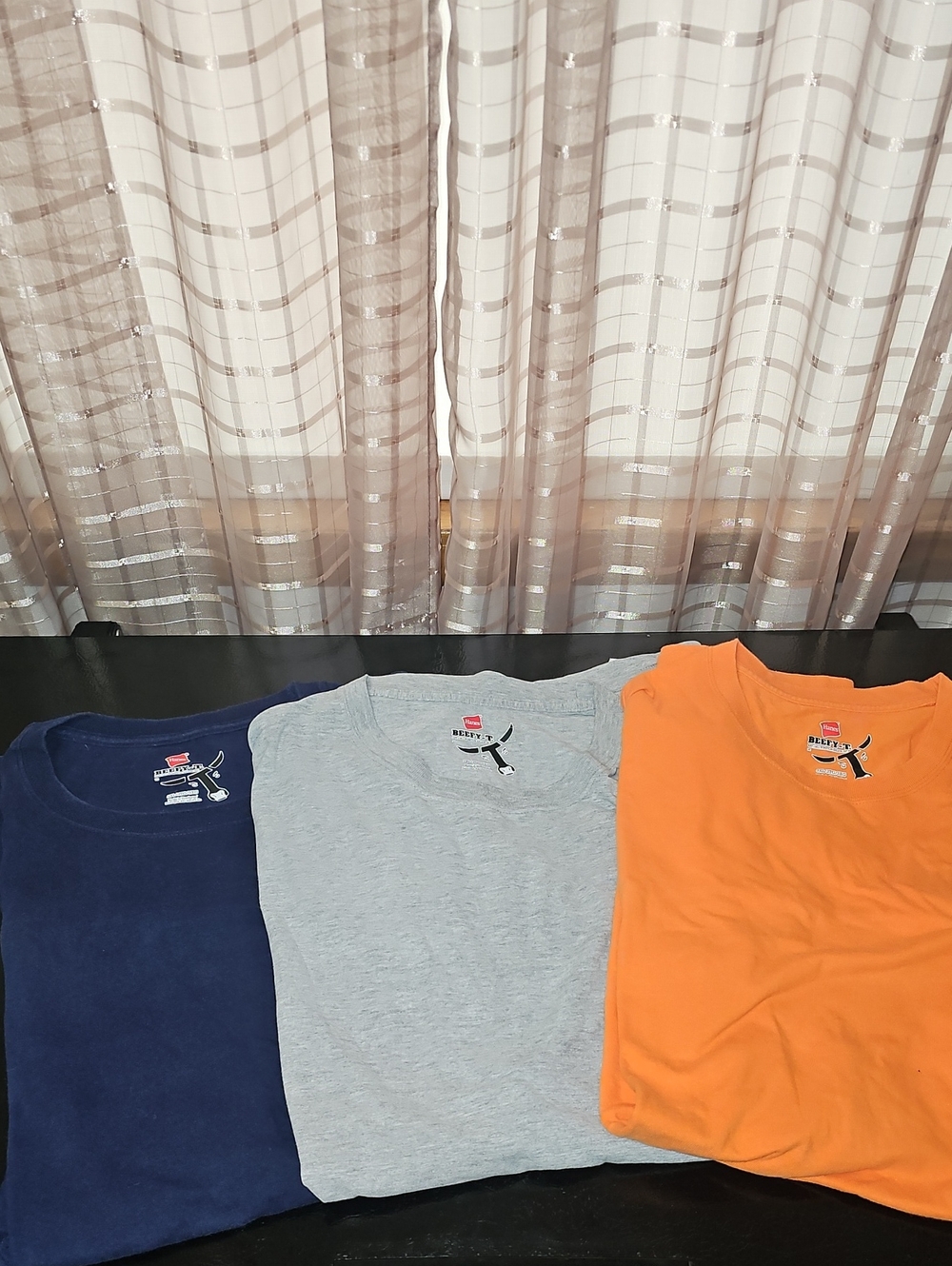 Three-Pack Crewneck Tees - Navy, Gray, Orange